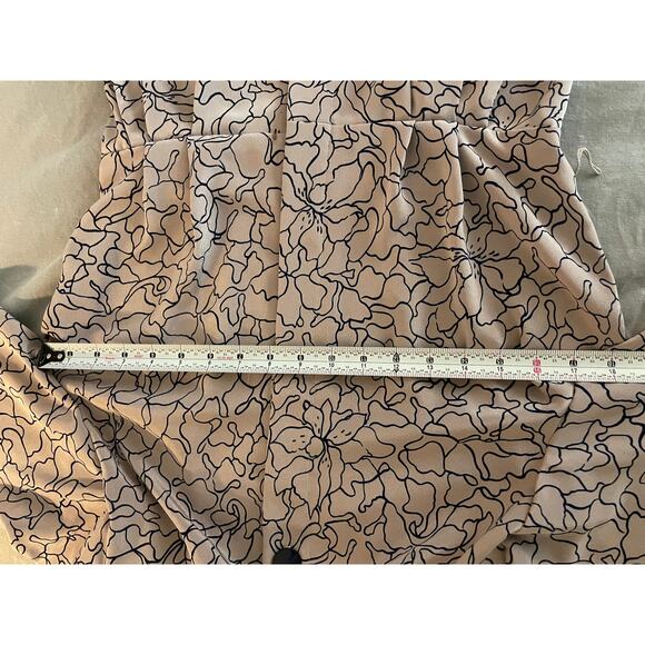 Vintage Lisa II Litd. 80s dress blue abstract floral on beige - Picture 9 of 9